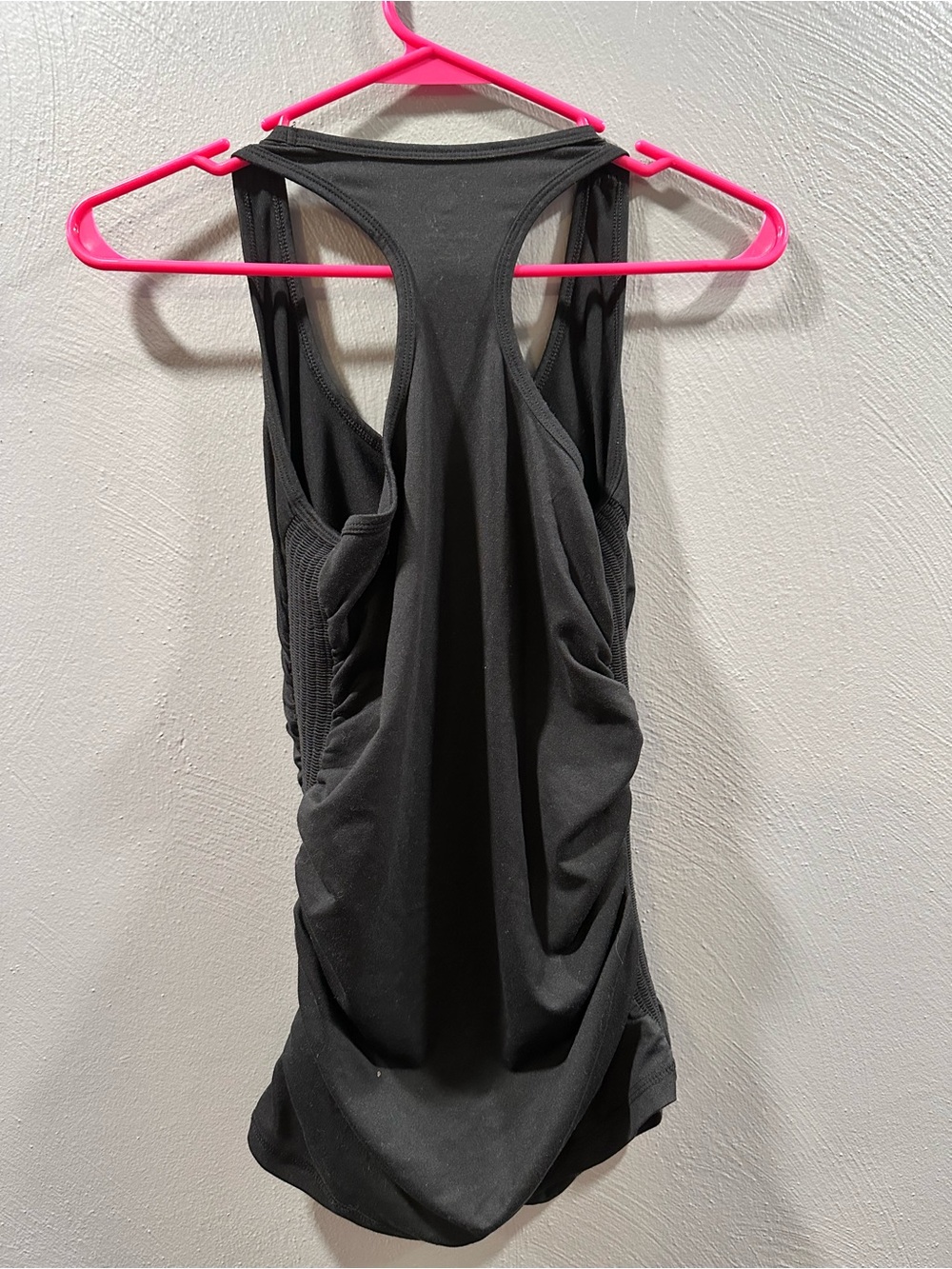 Old Navy Black Racerback Tank with Side Ruching - Picture 3 of 4